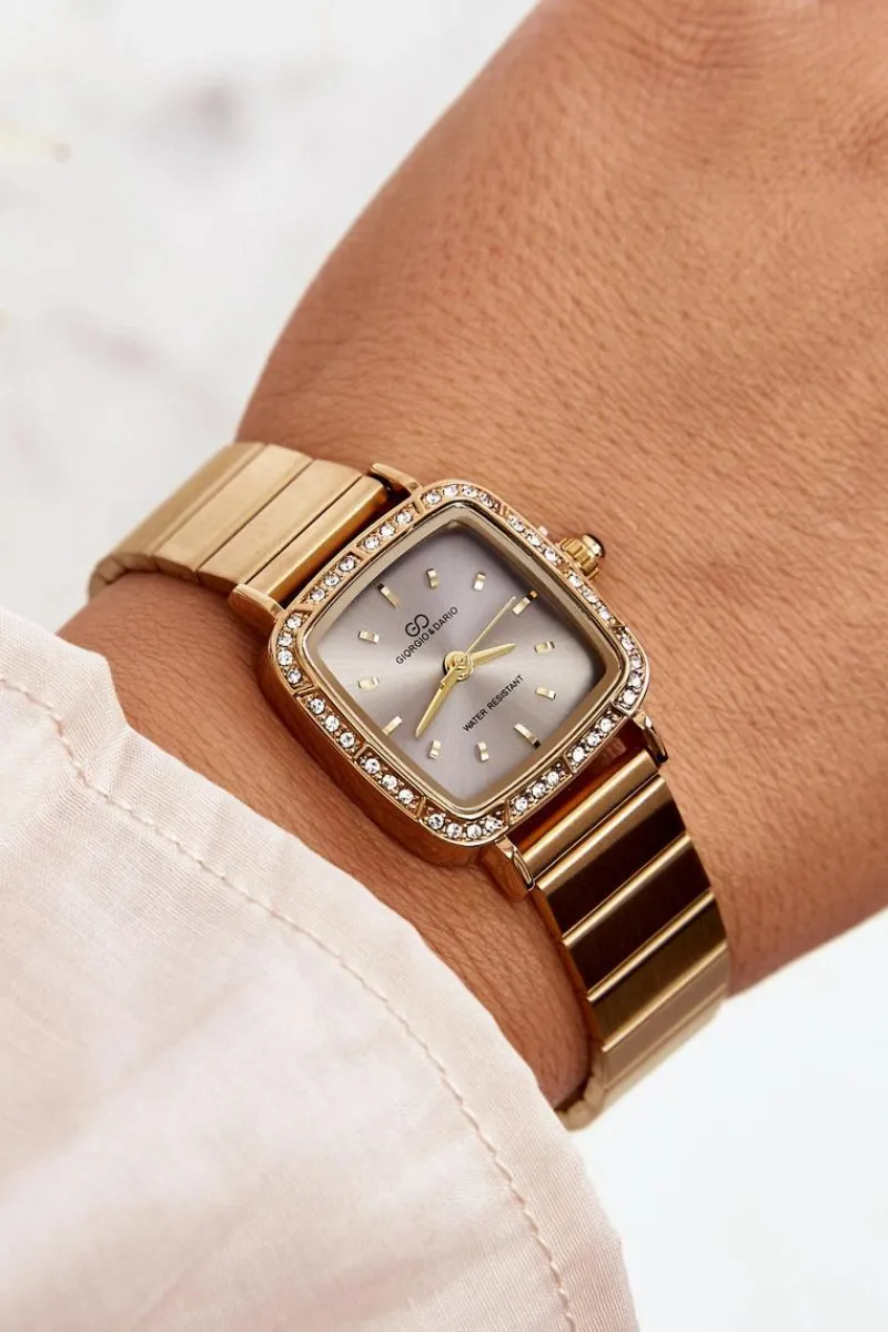 Zegarki>Giorgio&Dario Zegarek Damski Wodoszczelny Giorgio & Dario GDM5240 Złoty - Srebrna Tarcza