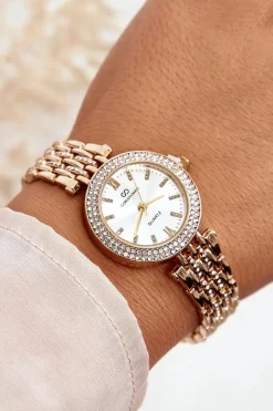 Discount Zegarek Damski Z Cyrkoniami Na Bransolecie Giorgio & Dario GDM3411 Złoty Zegarki