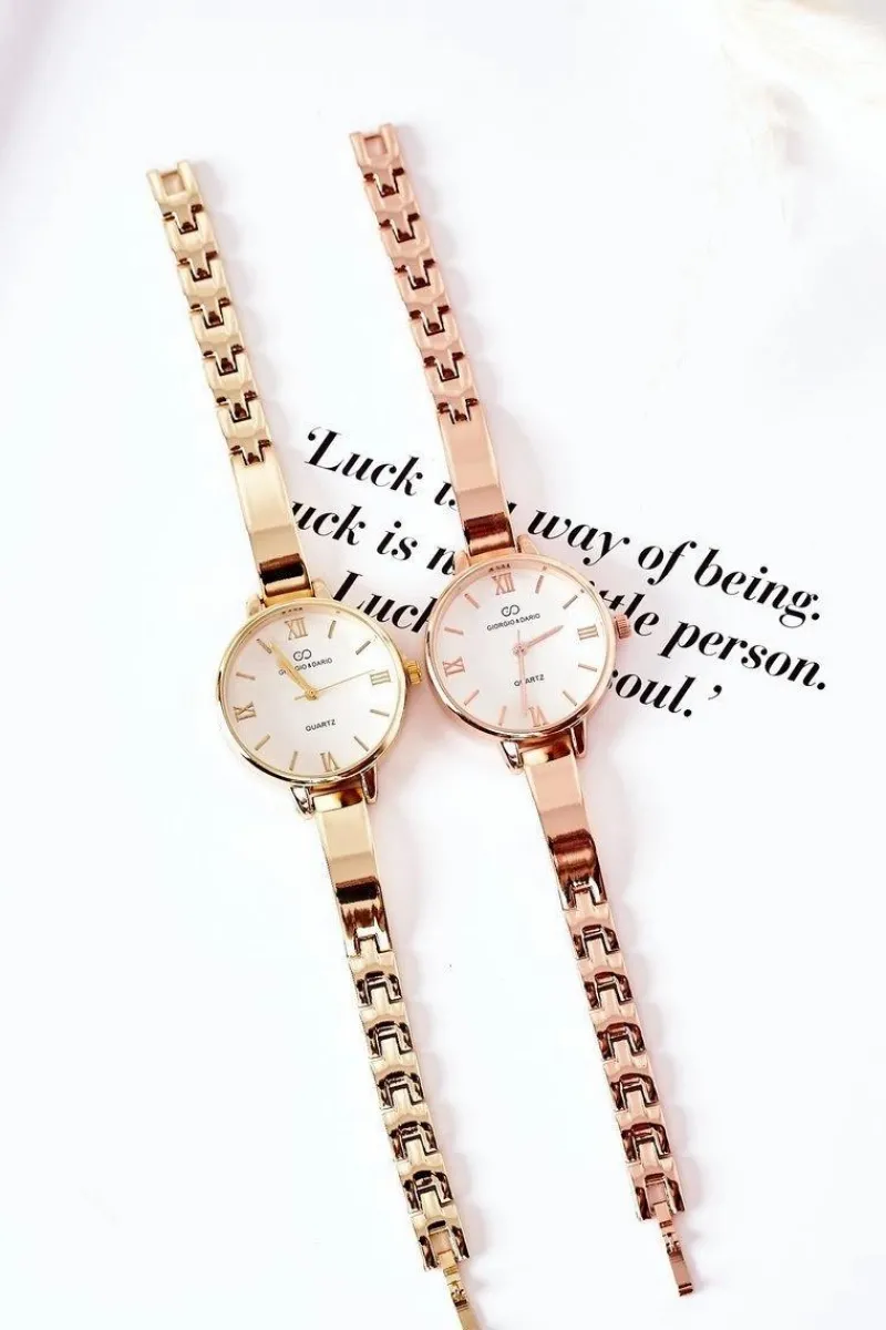 Discount Zegarek Na Bransolecie Giorgio & Dario Złoty Zegarki