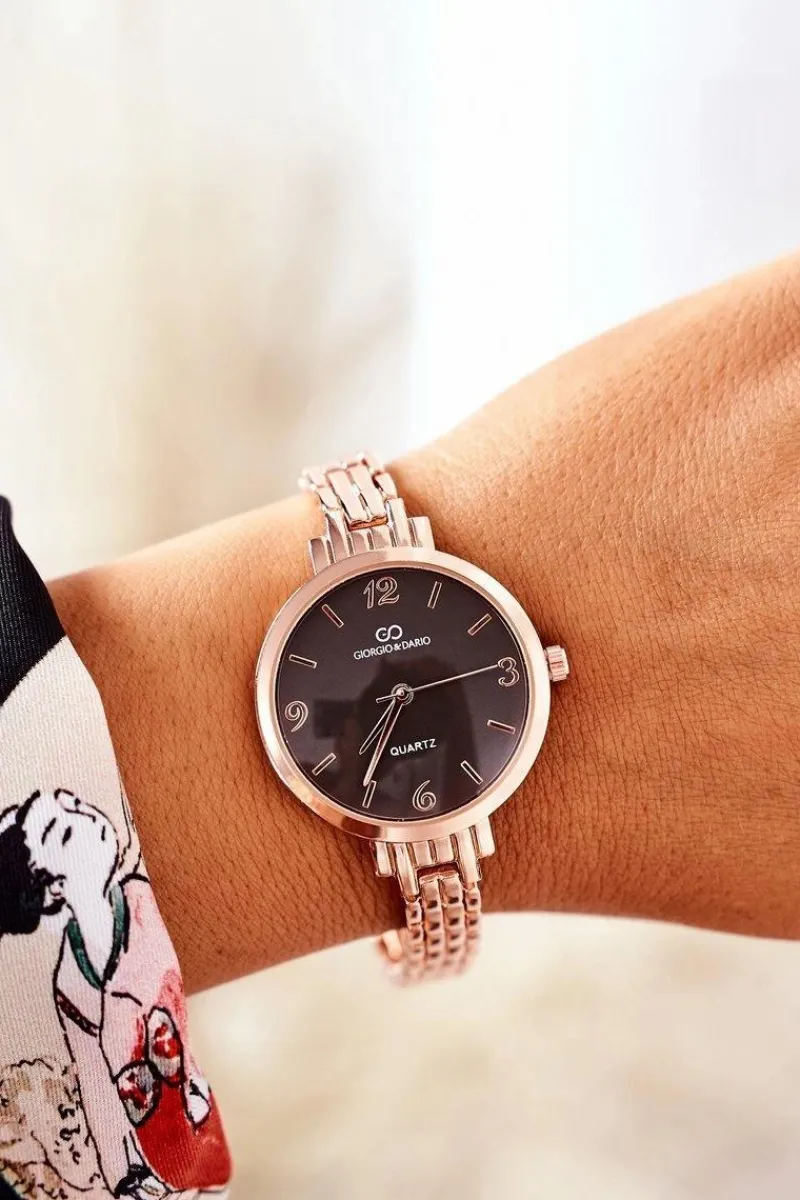 New Zegarek Na Bransolecie Różowe Złoto Zegarki