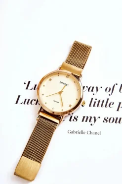 Best Zegarek Na Bransolecie Mesh Bez Niklu Złoty Zegarki