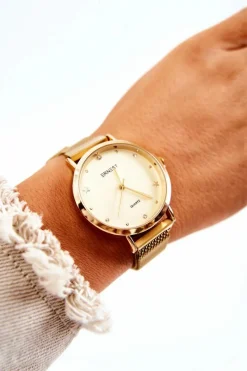 Best Zegarek Na Bransolecie Mesh Bez Niklu Złoty Zegarki