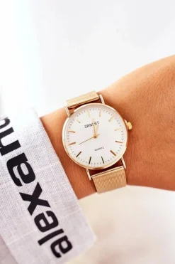 Zegarki>Ernest Zegarek Na Bransolecie Mesh Złoty