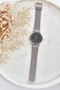 Best Ernest Zegarek Na Bransolecie Mesh Srebrny