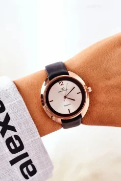 Sale Giorgio&Dario Zegarek Na Skórzanym Pasku Czarny