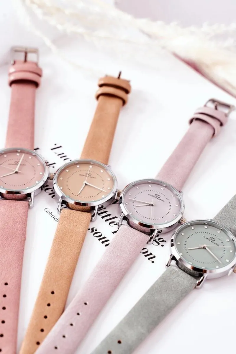 New Giorgio&Dario Zegarek Na Skórzanym Pasku Beżowy