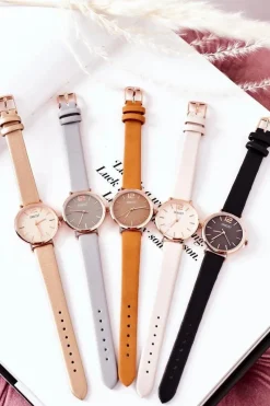 Zegarki>Ernest Zegarek Na Skórzanym Pasku Bez Niklu Czarny