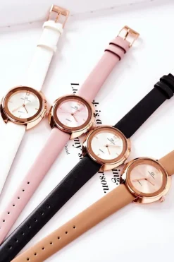 Discount Giorgio&Dario Zegarek Na Skórzanym Pasku Różowy