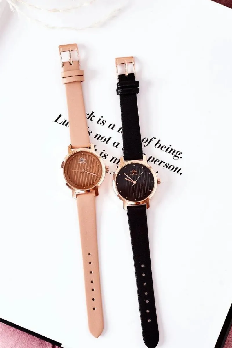 Zegarki>Michael John Zegarek Na Skórzanym Pasku Czarny