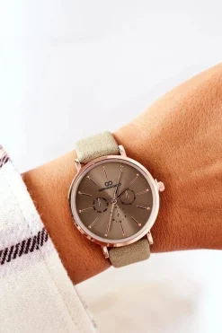 Zegarki>Giorgio&Dario Zegarek Na Skórzanym Pasku Zielony