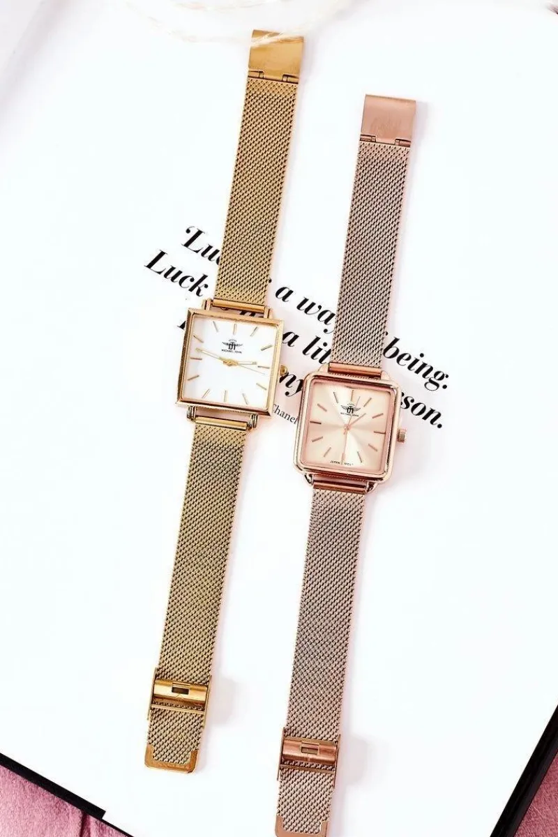 Zegarki>Michael John Zegarek Z Kwadratową Tarczą Różowe Złoto