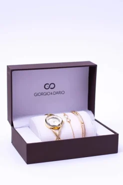 Best Zestaw Giorgio Dario Złoty Zegarek Bransoletki Zegarki