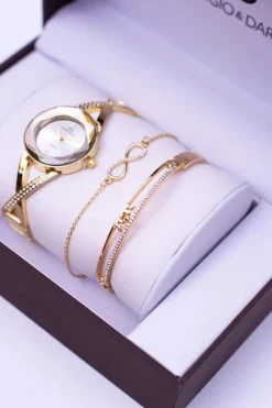 Best Zestaw Giorgio Dario Złoty Zegarek Bransoletki Zegarki