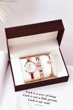 Zegarki|Bransoletki>Michael John Zestaw Zegarek i Dwie Bransoletki Różowe Złoto