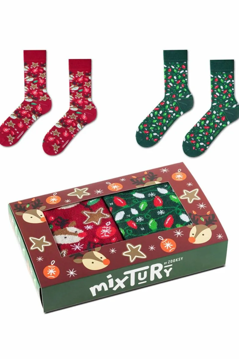 Zestaw Zooksy mixTURY Na Choinkę 2 Pary Skarpetki|Skarpetki
