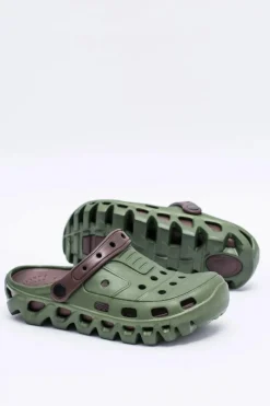 Klapki Męskie Klasyczne>Boto Zielone Męskie Ogrodowe Lekkie Klapki Kroksy Eva
