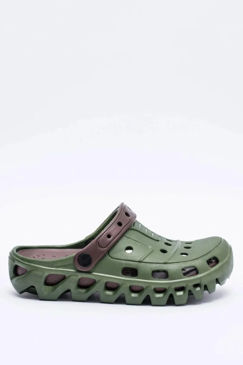 Klapki Męskie Klasyczne>Boto Zielone Męskie Ogrodowe Lekkie Klapki Kroksy Eva