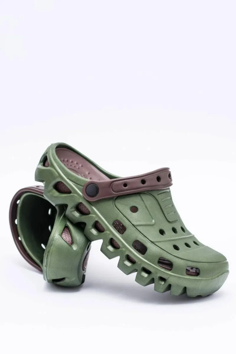 Klapki Męskie Klasyczne>Boto Zielone Męskie Ogrodowe Lekkie Klapki Kroksy Eva